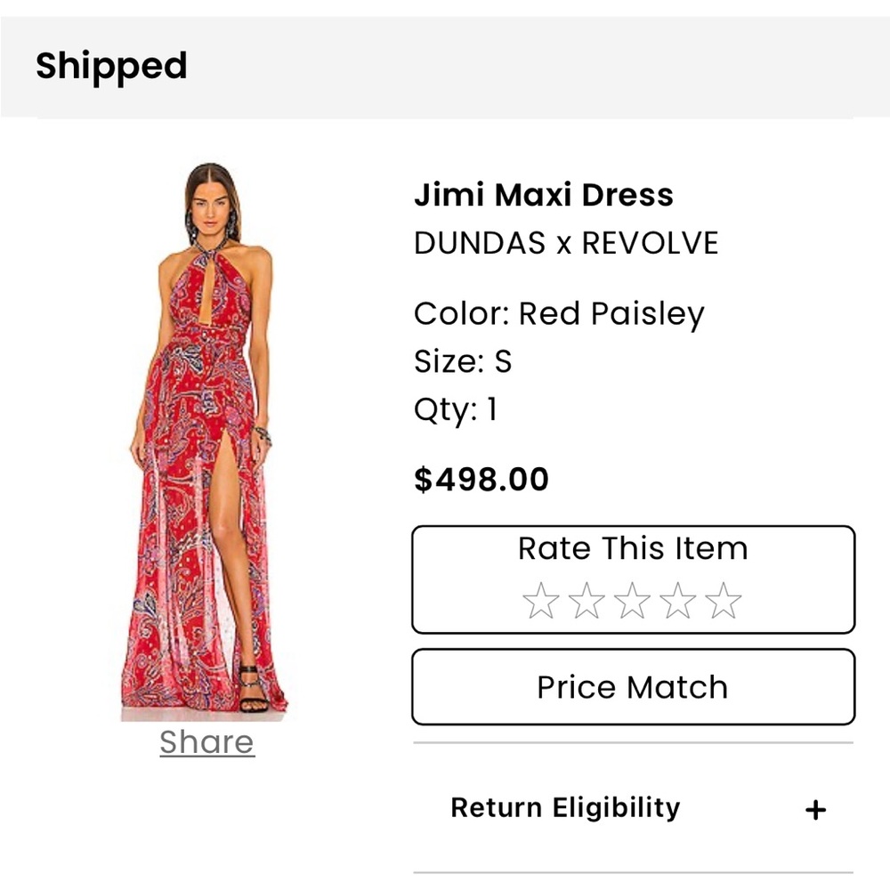 Dundas X Revolve Women’s Jimi Red Maxi Chain Neck Dress